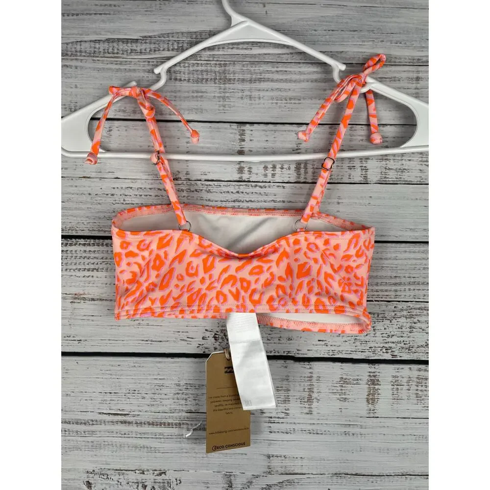 Billabong Chase the Wind Bikini Swim Top New Girls Size 8 Pink Floral Beach Vaca